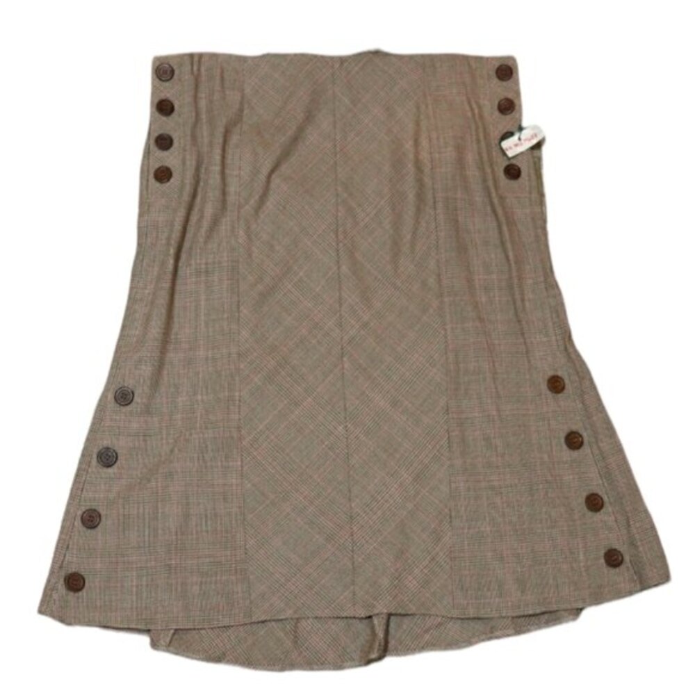 Bluemarine Plaid Button Detail Dark Academia Skirt